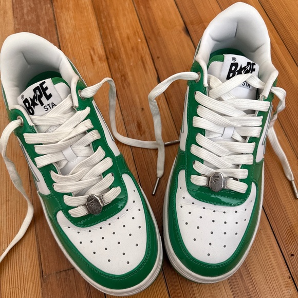 Bape “Bapesta Green” Sneakers Size 8 100% Authentic Quick Shipping - Picture 1 of 5